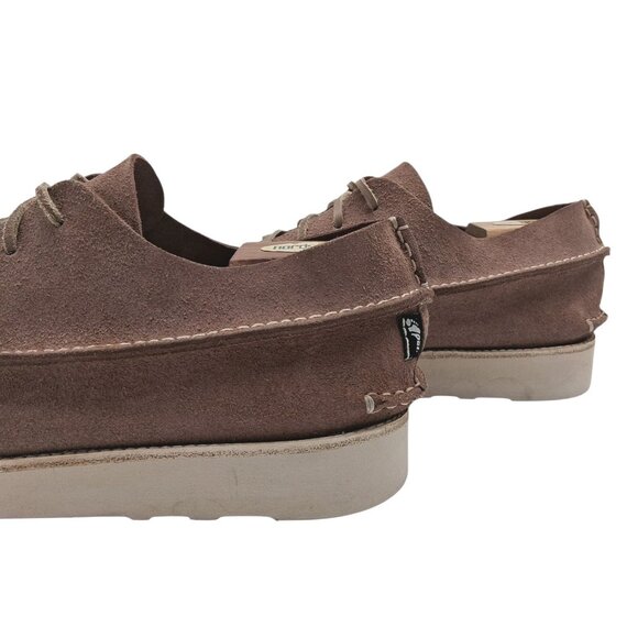 YOGI Shoes Mens Size 12 EU 46 Brown Suede Moc Toe Wedge Sole Lace Up 6658 - Picture 10 of 13